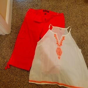 Capri and sleeveless top combo